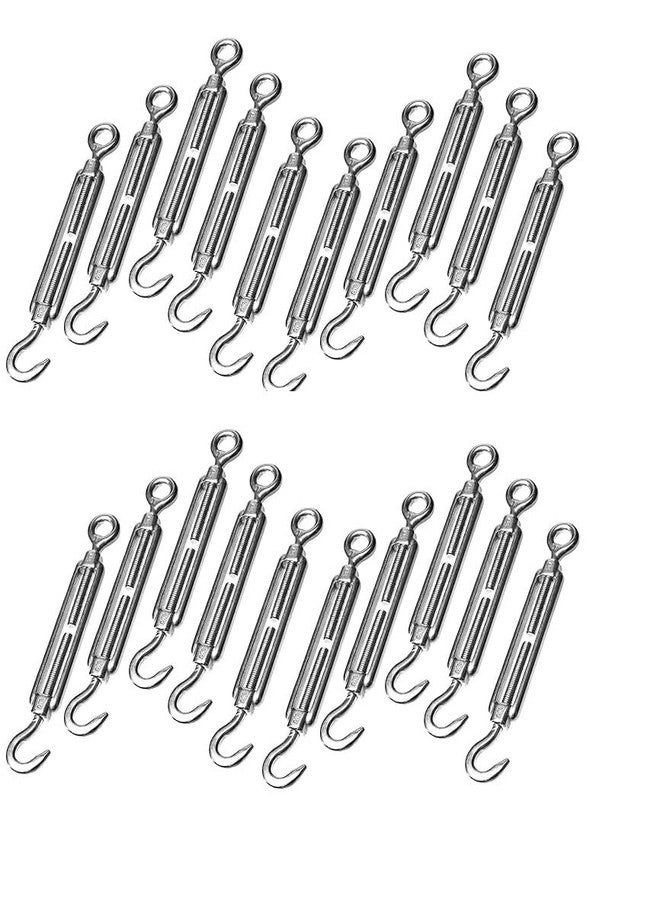 Stainless Steel 304 Turnbuckle Hook (M4,M5,M6) and Eye Wire Rope Tension (M5, Pack of 20)